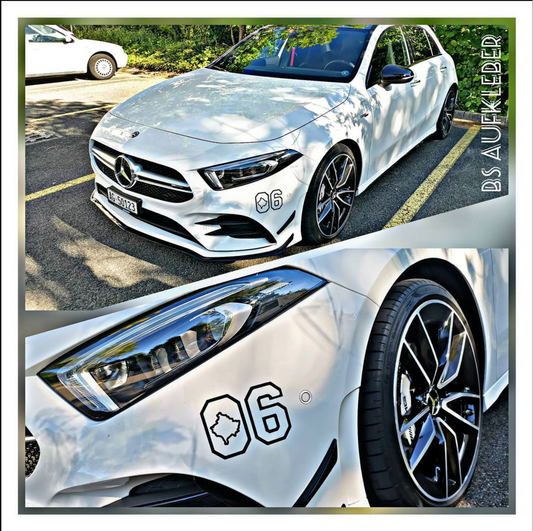 Zahl mit KS Umriss Sticker